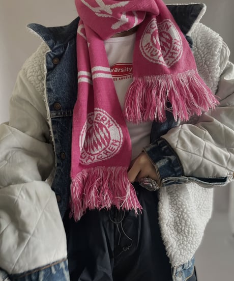 【USED】 Knit Soccer Muffler Pink / 230206-019
