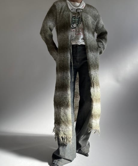 【USED】 Mohair Knit Gown Coat /250104-042
