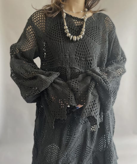 【RE;CIRCLE】 RE Crochet One-piece Black / 230330-008