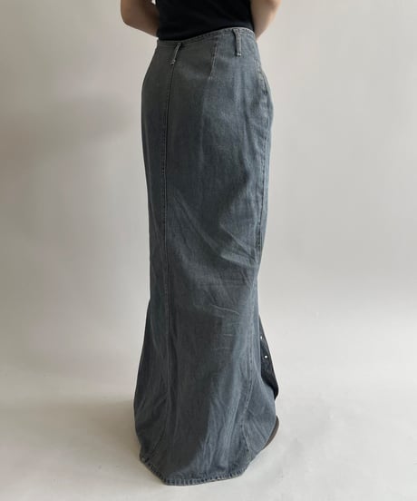 【USED】 Lace Up Denim Long Skirt  / 250526-012