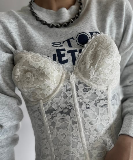 【USED】 Lace Patterned Corset Top/241130-017