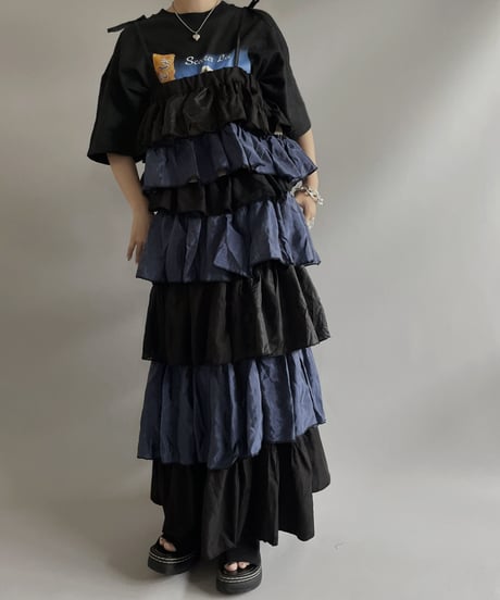 【RE;CIRCLE】RE Tiered Skirt & Bra Set / 230803-003