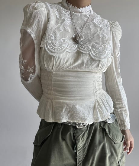 【USED】 Lace Pattern L/S Top /250220-009