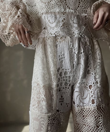 【RE;CIRCLE】 RE Crochet Patchwork Pants②/20220317-005