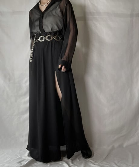【USED】 Poly Long Skirt/210926-007