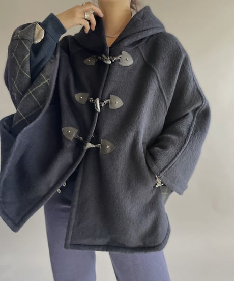 【USED】 Made in Italy Duffle Poncho Coat/240127-026