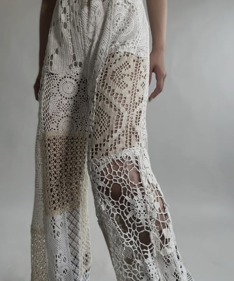 【RE;CIRCLE】 RE Crochet Patchwork Pants / 220623-025