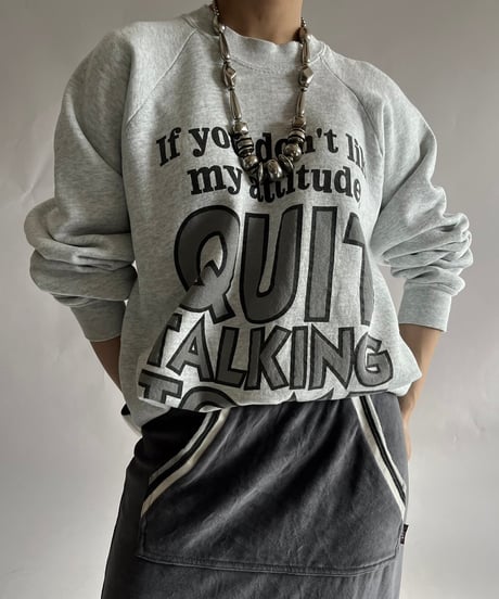 【USED】  Made in USA 90's Fruit of the Loom Quit... Sweat Top /241214-023