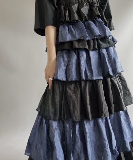 【RE;CIRCLE】RE Tiered Skirt & Bra Set / 230803-003