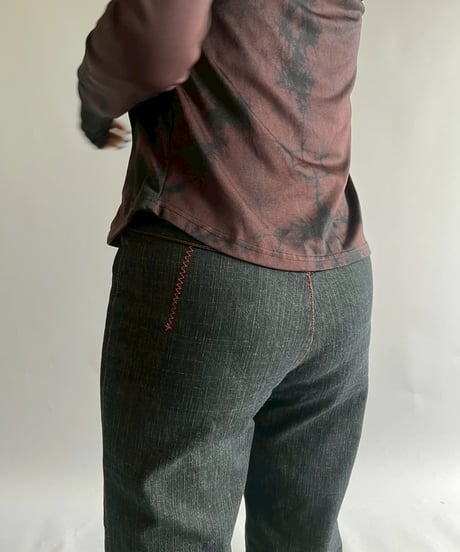 【USED】  Cop.Copine Stitch Design Stretch Flare Denim Pants / 251014-039