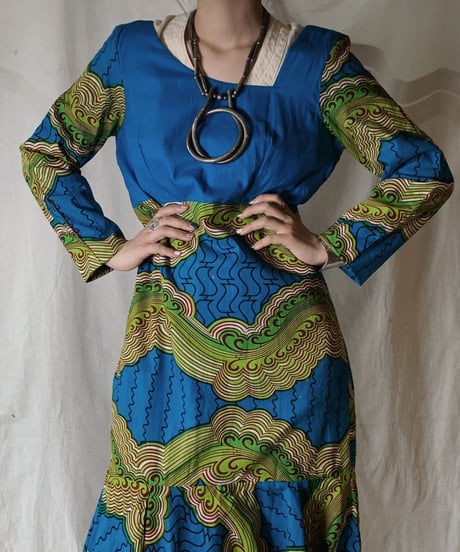 【USED】 African Batik One-piece⑥/210428-017