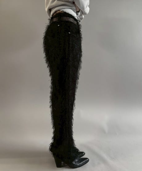 【USED】 STUDIO XTC Sheer Fringe Design Lame Pants / 260104-015