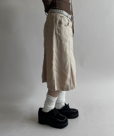 【USED】 Linen Zip Design Skirt /250426-025