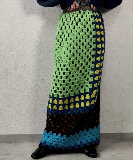 【RE;CIRCLE】 Granny Knit Long Skirt ① /210125-008