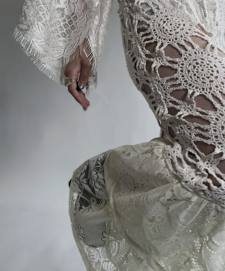 【RE;CIRCLE】 RE Crochet Lace Tiered Pants / 220526-032
