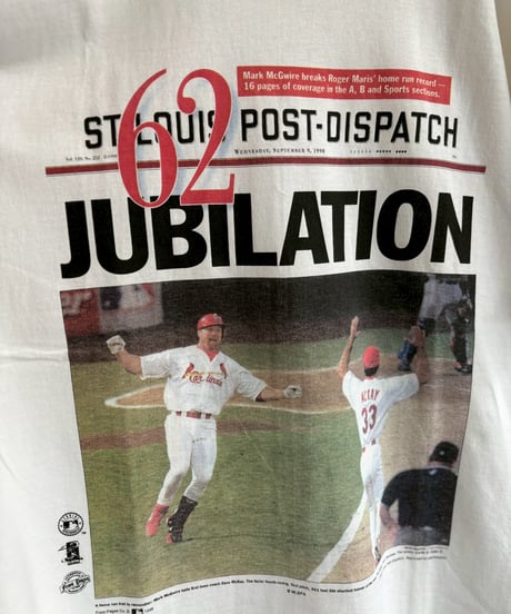 【USED】 98's Baseball Newspaper T-Shirt / 260607-005