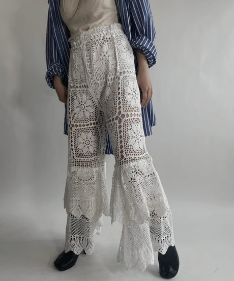 【RE;CIRCLE】 RE Crochet Tiered Pants / 220623-030
