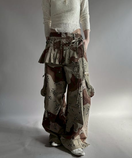 【RE;CIRCLE】 RE Military Camouflage Wide Cargo Pants /260226-016