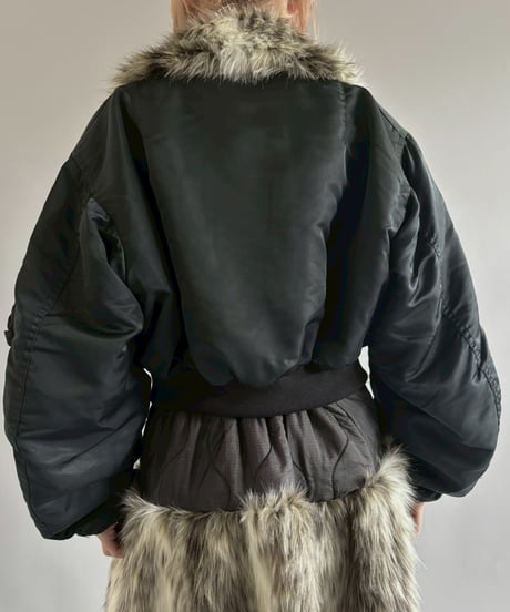 【RE;CIRCLE】  RE MA-1 Patched Fur Collar Short Jacket Black/ 251120-004