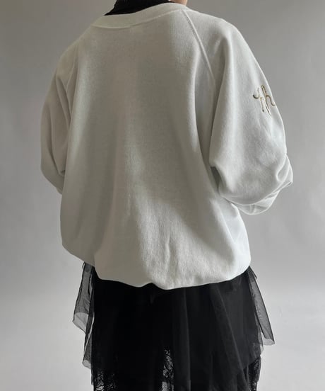 【USED】 Made in USA 90's Wedding Print L/S Raglan Sweat Top /240928-019