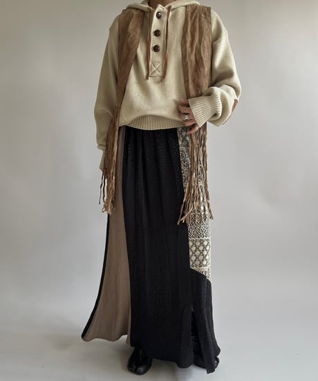 【USED】 Hooded Knit Pullover Top/250118-005