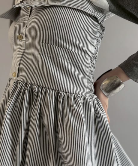【RE;CIRCLE】  RE Stripe Shirt Mini One-Piece / 260611-011