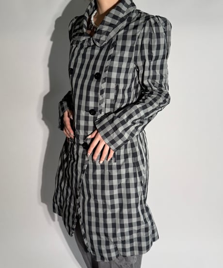 【USED】 Marithé+François Girbaud Packable Checkered Double-Breasted Coat /MS2511-001
