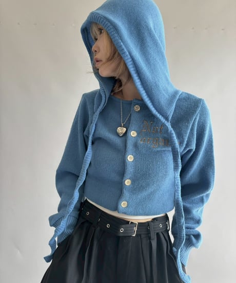 【RE;CIRCLE】 RE Hooded Acrylic Short Cardigan / 251016-003