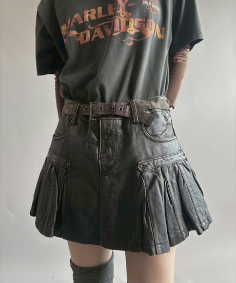【USED】 Leather Mini Skirt/251004-009