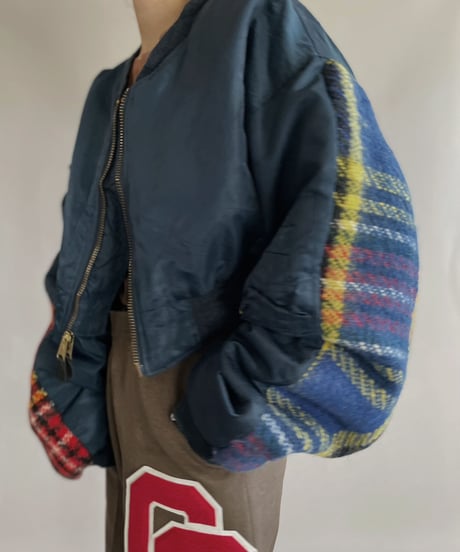 【RE;CIRCLE】 RE Short MA-1 Blanket Jacket Navy / 230112-021