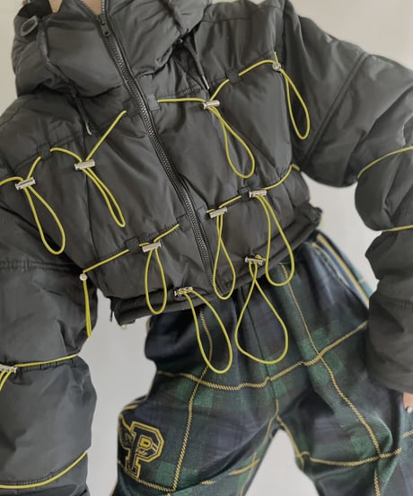 【RE;CIRCLE】 RE Draw Code Down Vest Black×Yellow / 221215-005
