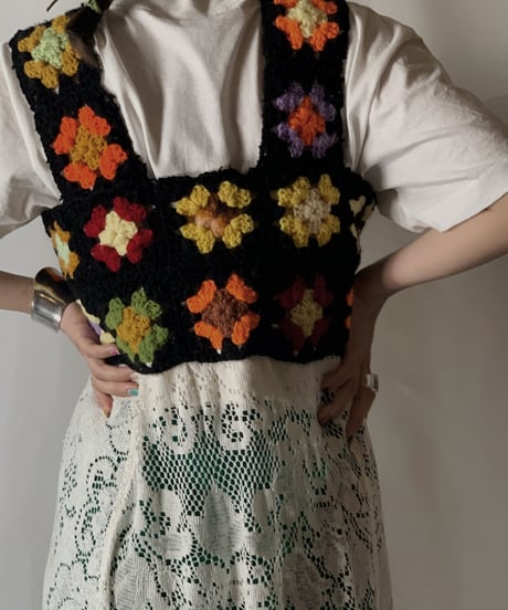 【RE;CIRCLE】 RE Lace × Crochet Shirt One-peice②/210801-070