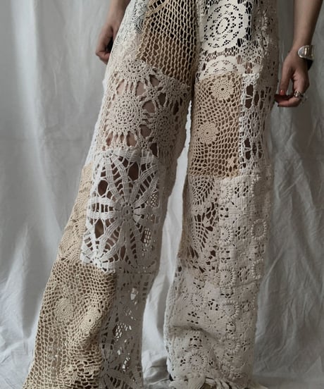【RE;CIRCLE】 RE Crochet Patchwork Pants / 210630-005