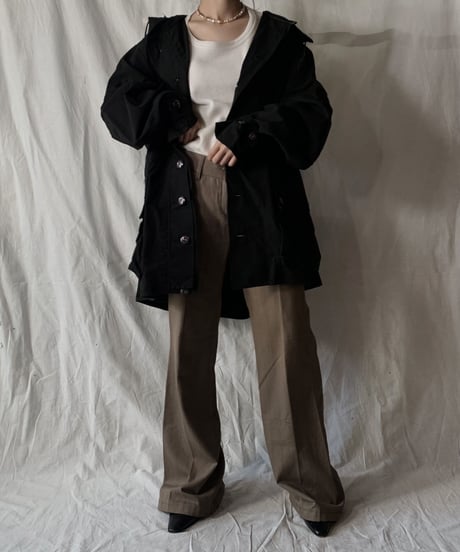 【USED】 Dyed Black Swedish Snow Hoodie /210310-013