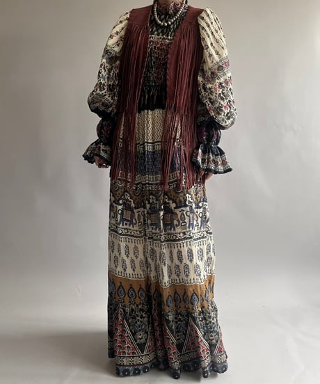 【RE;CIRCLE】 RE Indian Cotton Balloon Sleeved One-piece / 240912-002