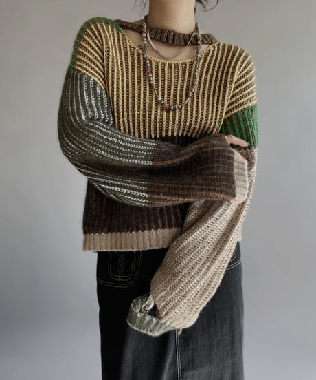 【USED】 ECKHAUS LATTA Patterned Knit Top /240127-030