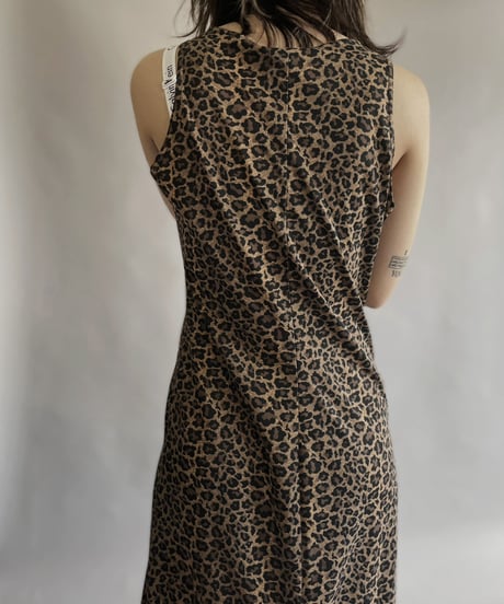 【USED】 UP FRONT Leopard Poly One-piece / 230506-038