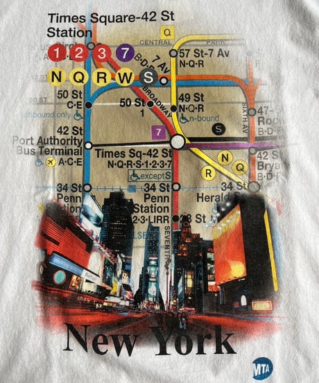【USED】New York Map T-Shirt /240824-069