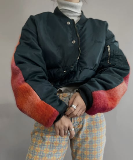 【RE;CIRCLE】 RE Short MA-1 Blanket Docking Jacket Navy / 221208-005