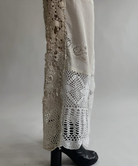 【RE;CIRCLE】 RE Crochet Lace Patchwork Pants / 220526-018