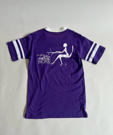 【USED】 LIKE A BOSS V-Neck Ringer T-Shirt /250503-008
