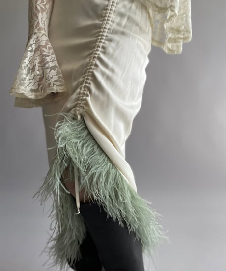 【USED】 Design Fur Long Skirt/ 241006-024