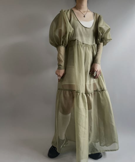 【RE;CIRCLE】 RE Sheer Puff Sleeve One-piece / 230706-003