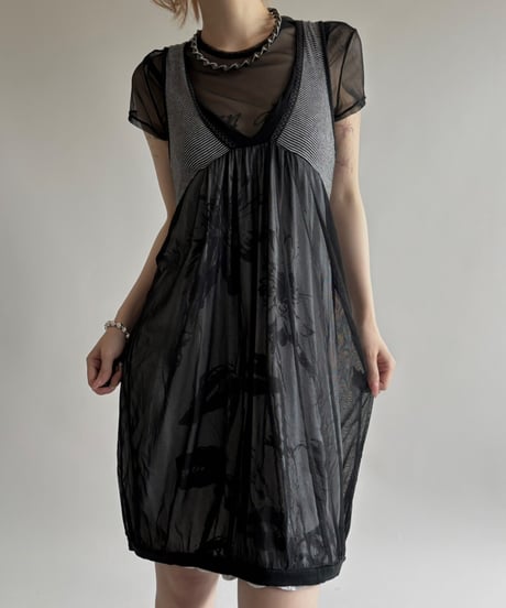 【USED】 Border Flower Pattern One-Piece  / 250531-015