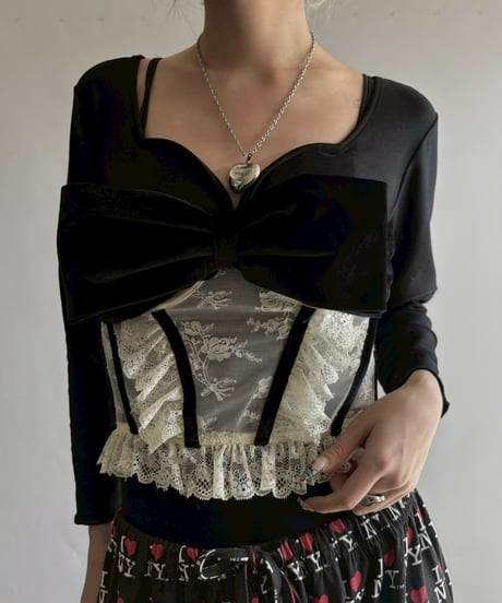 【USED】 Big Ribbon Back Lace Corset /251018-017