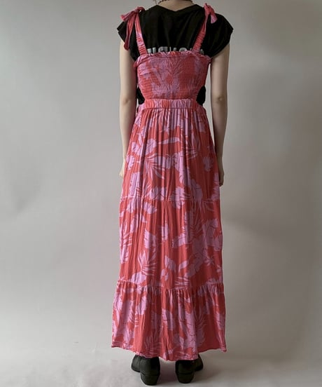 【USED】 Flower Pattern Camisole Long One-Piece  / 250628-010