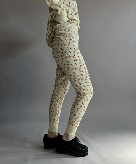 【USED】 Flower Pattern Waffle Pants/ 260214-013