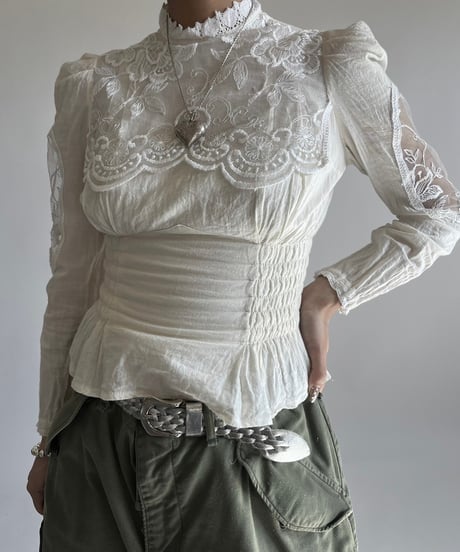 【USED】 Lace Pattern L/S Top /250220-009