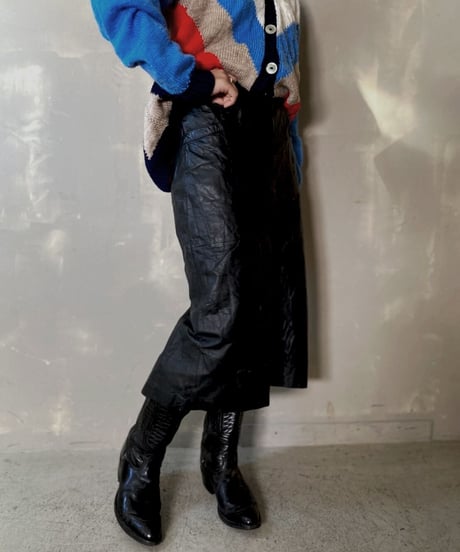 【USED】 Leather Medium Skirt / 201121-004