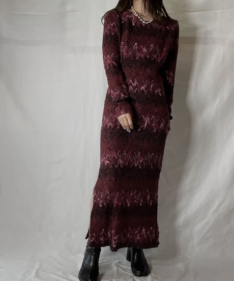 【USED】  Knit L/S One-piece/211014-050